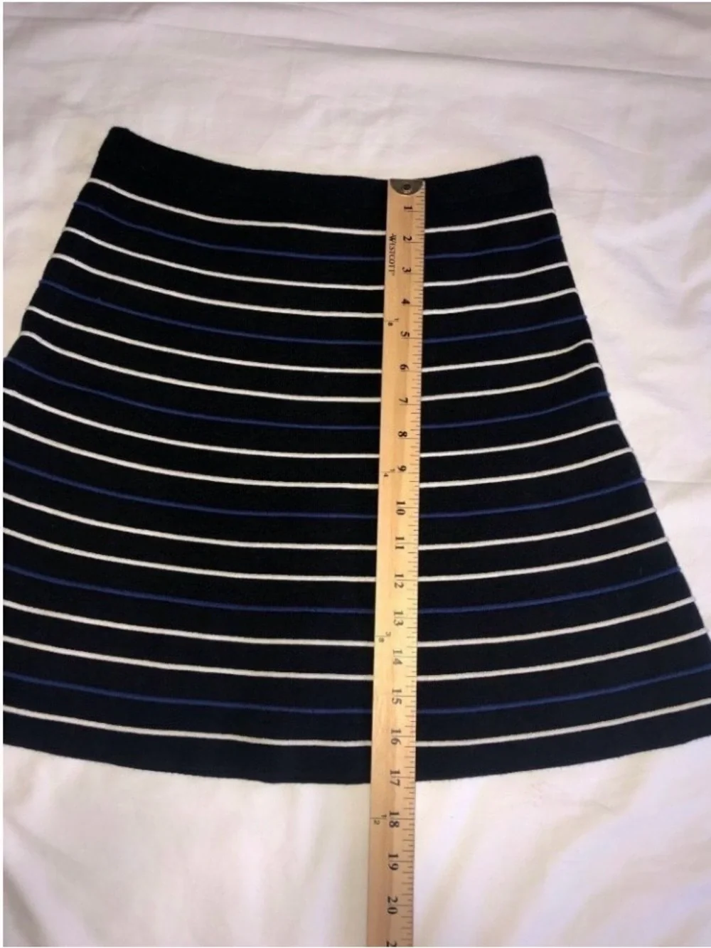 Free People Size M Skirt Set Knit Mini Black Blue White Stripe Sleeveless Skater - Picture 7 of 8